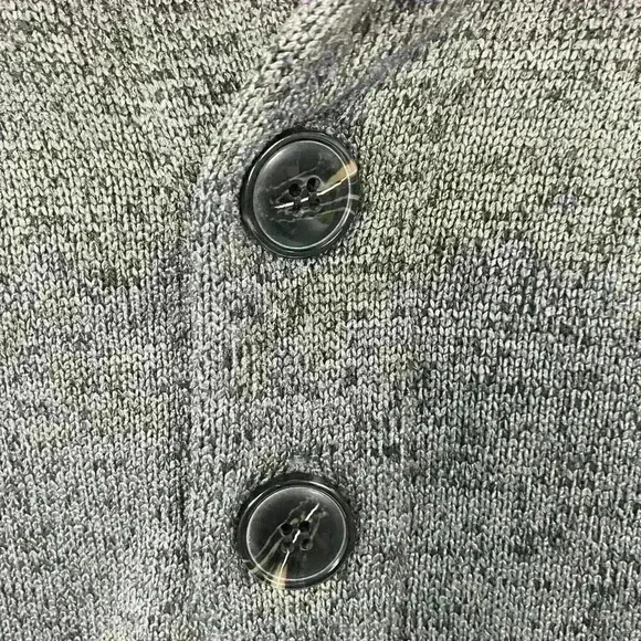 H2H Men’s Sweater Fleece Pullover Size Large Gray Heather Button Collared - Picture 3 of 9